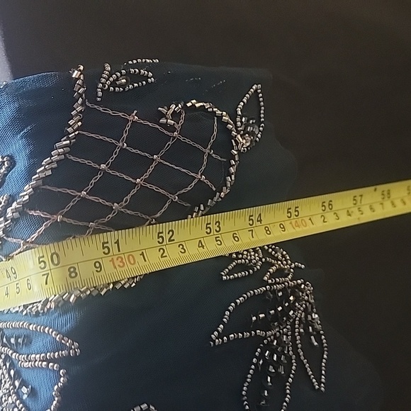 NWT Long Pisarro Nights Rose Motif Beaded Mesh Gown Size 6 - Picture 14 of 15